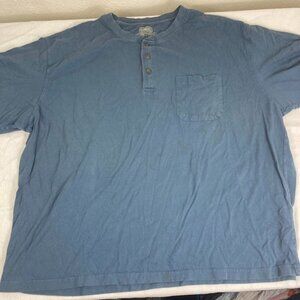 C.E. Schmidt Henley Pocket T-Shirt Men’s XL Blue Workwear Cotton